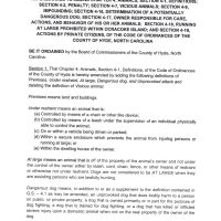 Ocracoke Civic & Business Association, Amendment to Hyde County Dogs-At-Large Ordinance