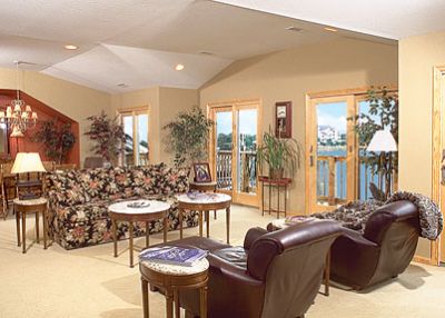 Living room of Captain's Landing's Penthouse suite